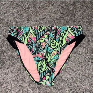 Target Leaf Print Bikini Bottom - Green and Pink